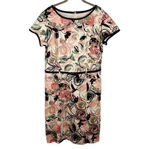 Madison Leigh Pink Floral Belted Dress Size 16